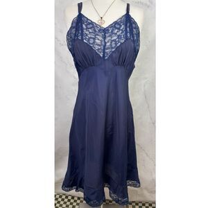 Vtg 60s Lady Lynne Slip Dress Nightie Nylon Crepe Bodice M Lana Hollywood TLC